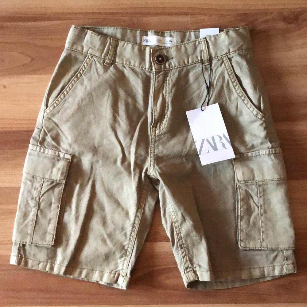 Zara Khaki Cargo Shorts